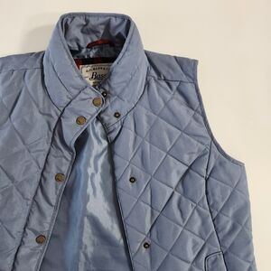 Blue Quilted Vest with Snap Buttons